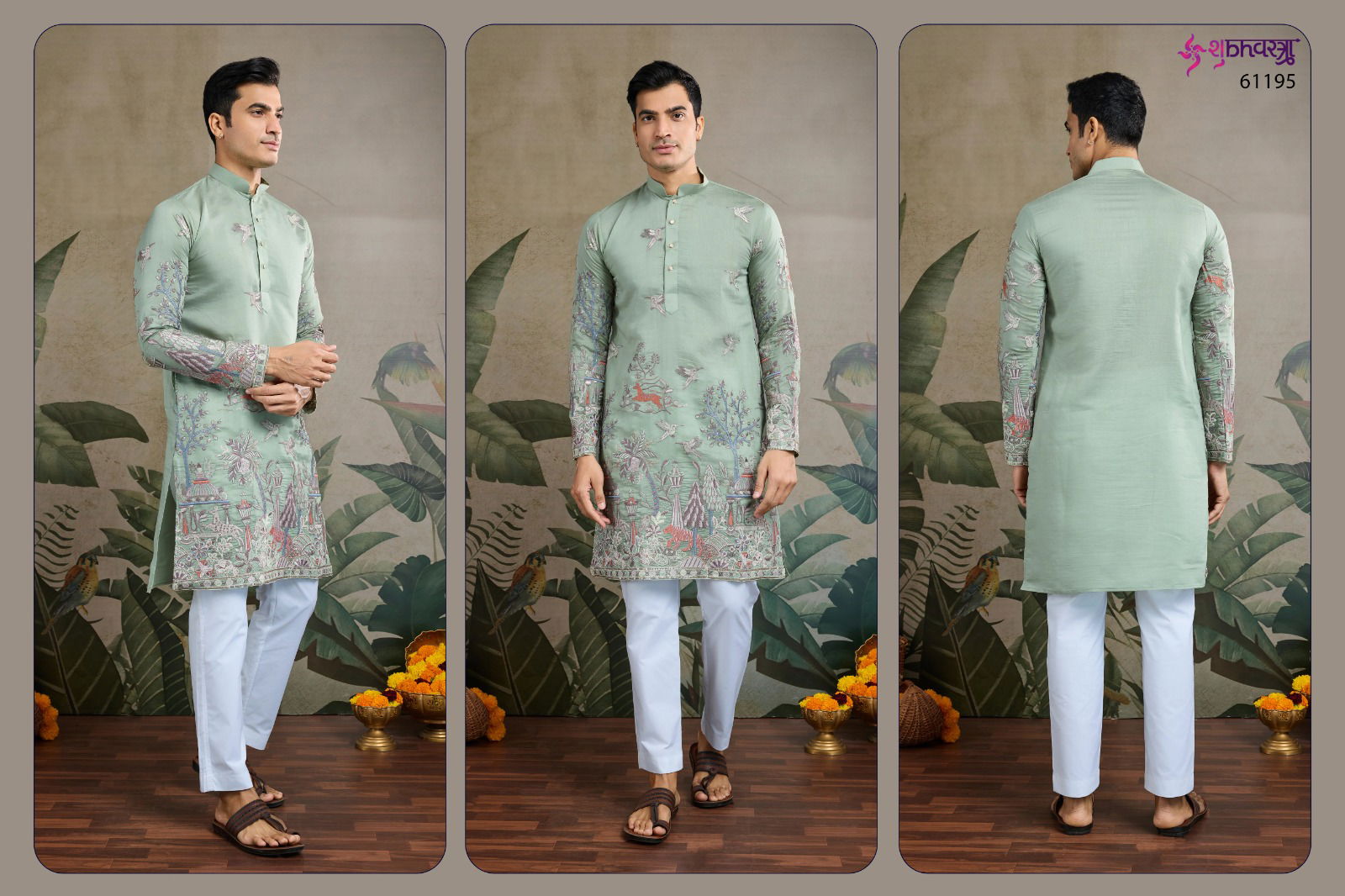 The Desi Edit By Shubhvastra Embroidered Mens Kurta Wholesale Shop In Surat